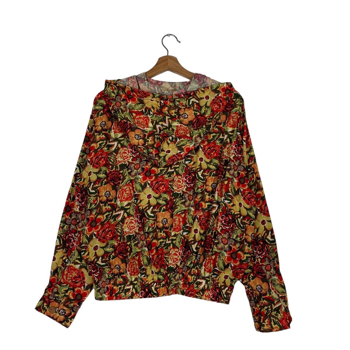 Japanese Brand HI-TECH Florals Design Zipper Hoodie Jacket #0877-C39 Size M / US 6-8 / IT 42-44 - 8 Thumbnail