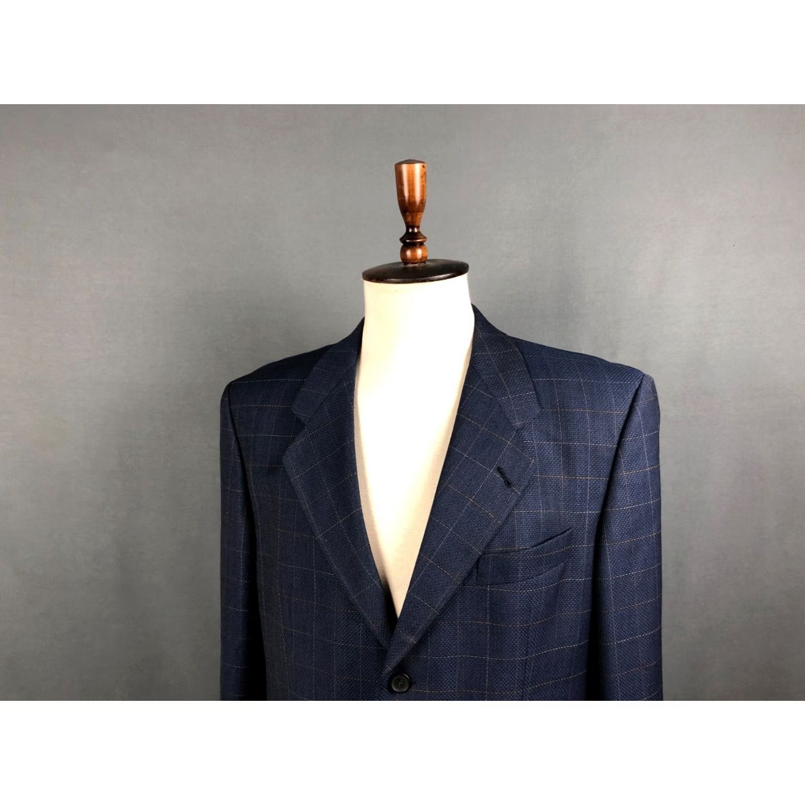 Ermenegildo Zegna Ermenegildo Zegna Blazer Wool Blue Men Size 52 Check Blazer Mens Regular 52 Blue Wool Check Button 3 Button Cuffs Lined Pockets Vintage: No Size 52R - 4 Thumbnail