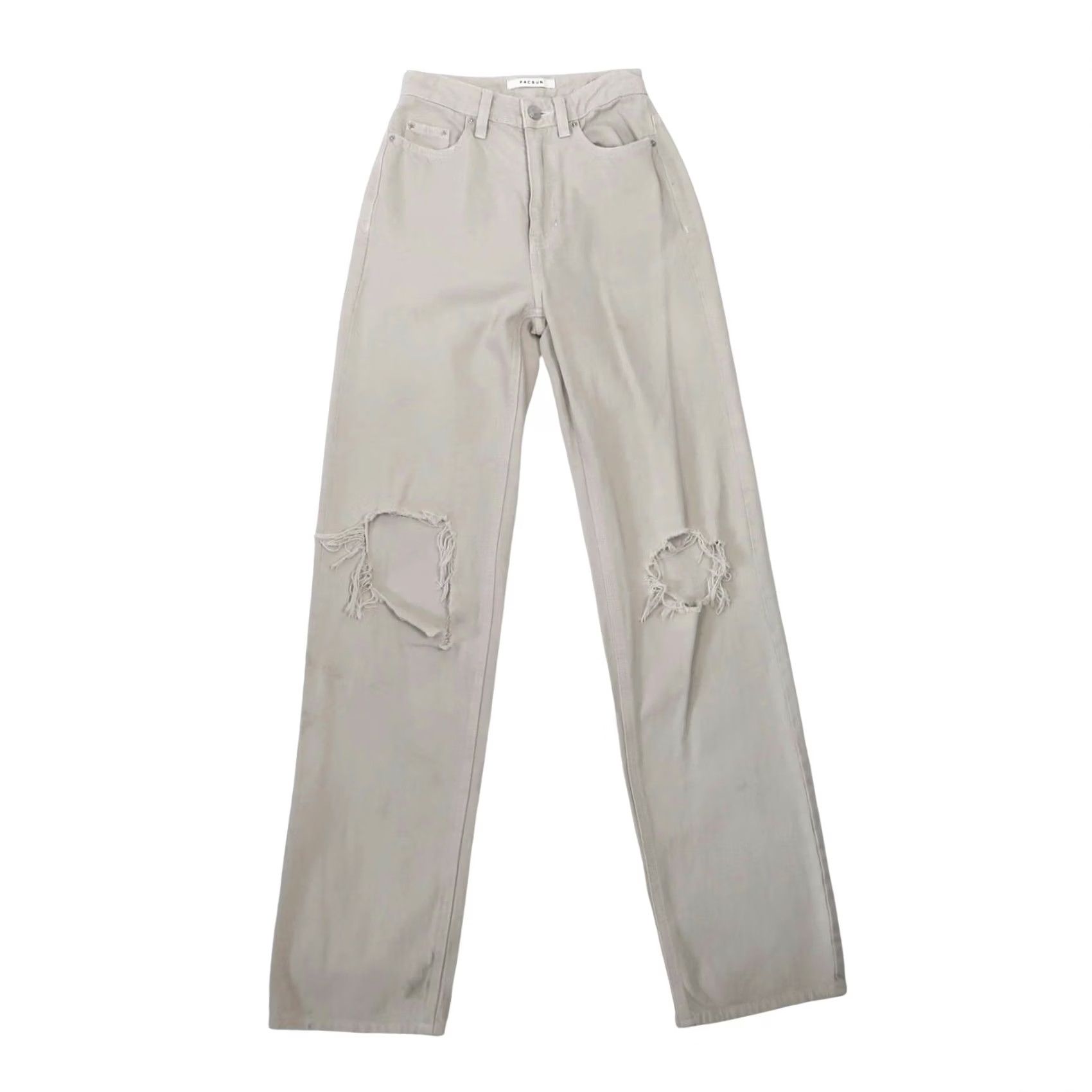 Pacsun VINTAGE PacSun 90's Boyfriend Jeans Tan High Rise Baggy Distressed Jeans 22 Womens Size 40" / US 18 - 2 Thumbnail