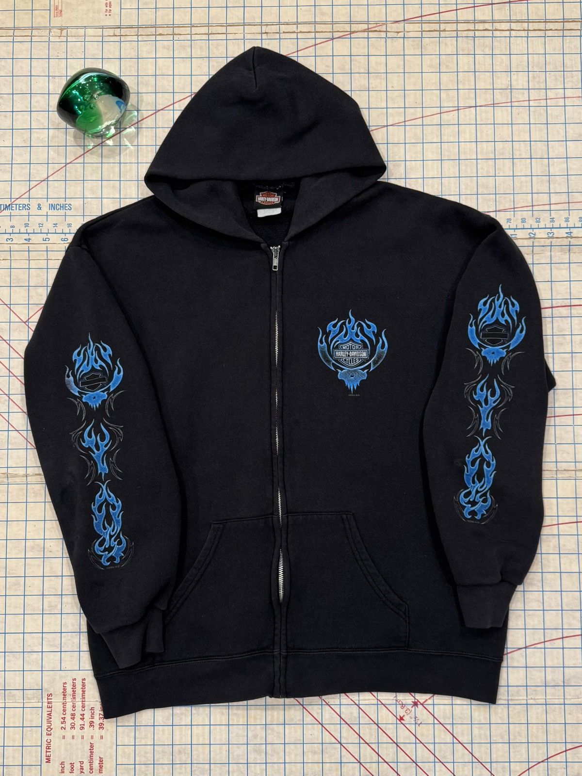 Harley Davidson Harley Davidson Blue Flames Full Zip Hoodie Honolulu Mens XL Size US XL / EU 56 / 4 - 1 Thumbnail