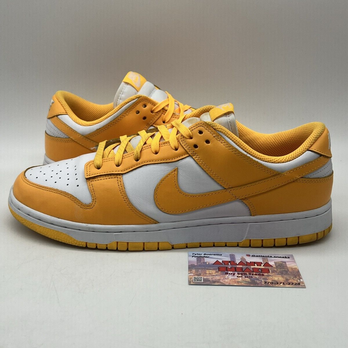 image of Wmns Nike Dunk Low Laser Orange Shoes in White, Women's (Size 12)
