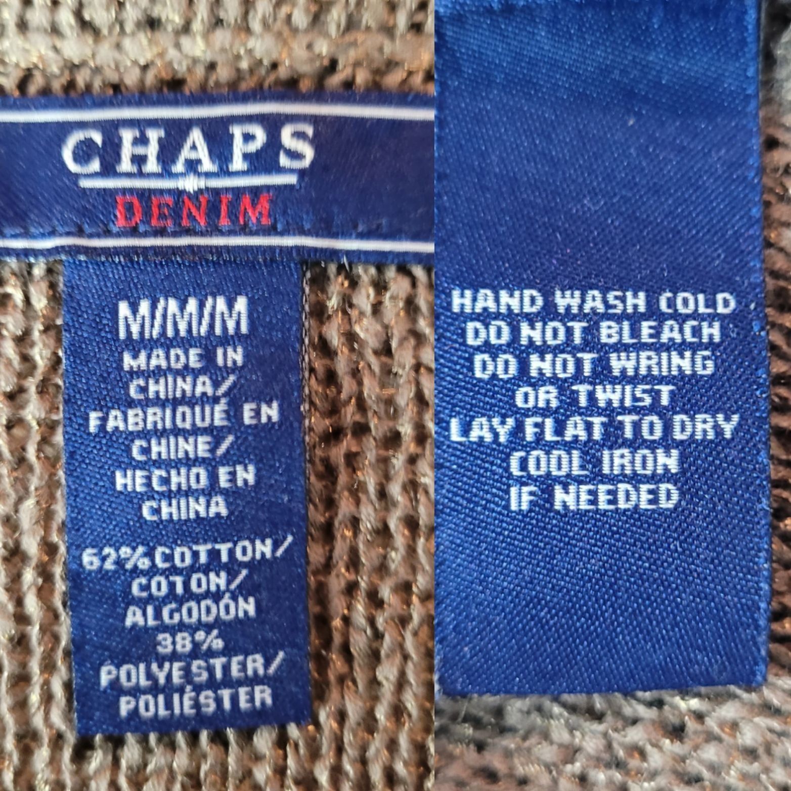 Chaps Vtg Chaps Denim Womens Army Green Open Knit Sweater Sz M Tie Size M / US 6-8 / IT 42-44 - 3 Thumbnail
