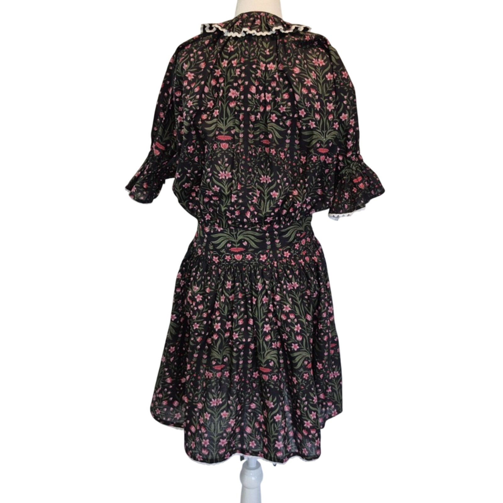 Other New India Collection Cotton Hand Block Black Floral Dress XS Size XS / US 0-2 / IT 36-38 - 6 Thumbnail