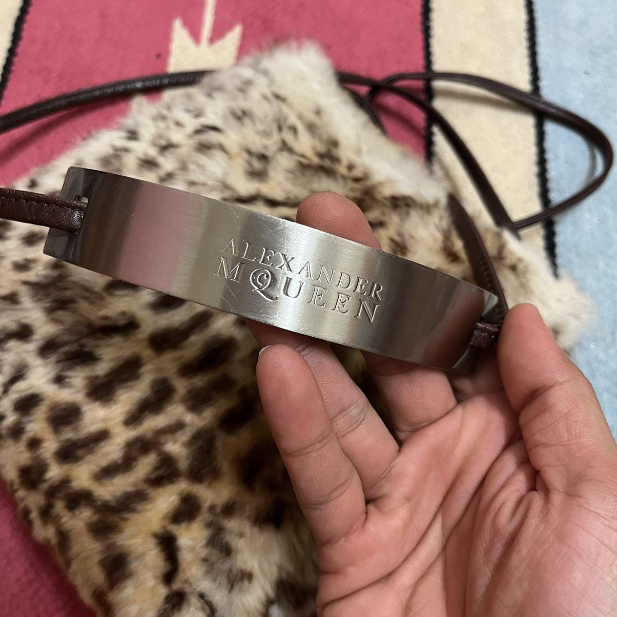 Alexander McQueen × Vintage Authentic Vintage Alexander McQueen Fur Leopard Leather Bag Size ONE SIZE - 5 Thumbnail