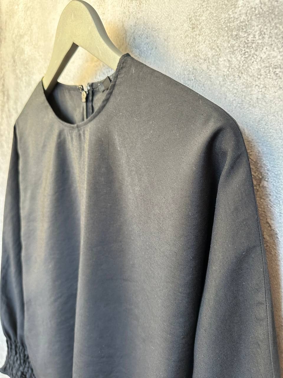 Cos COS A-line Top With Smocked Detail Black Blouse Long Sleeve Size M / US 6-8 / IT 42-44 - 6 Thumbnail