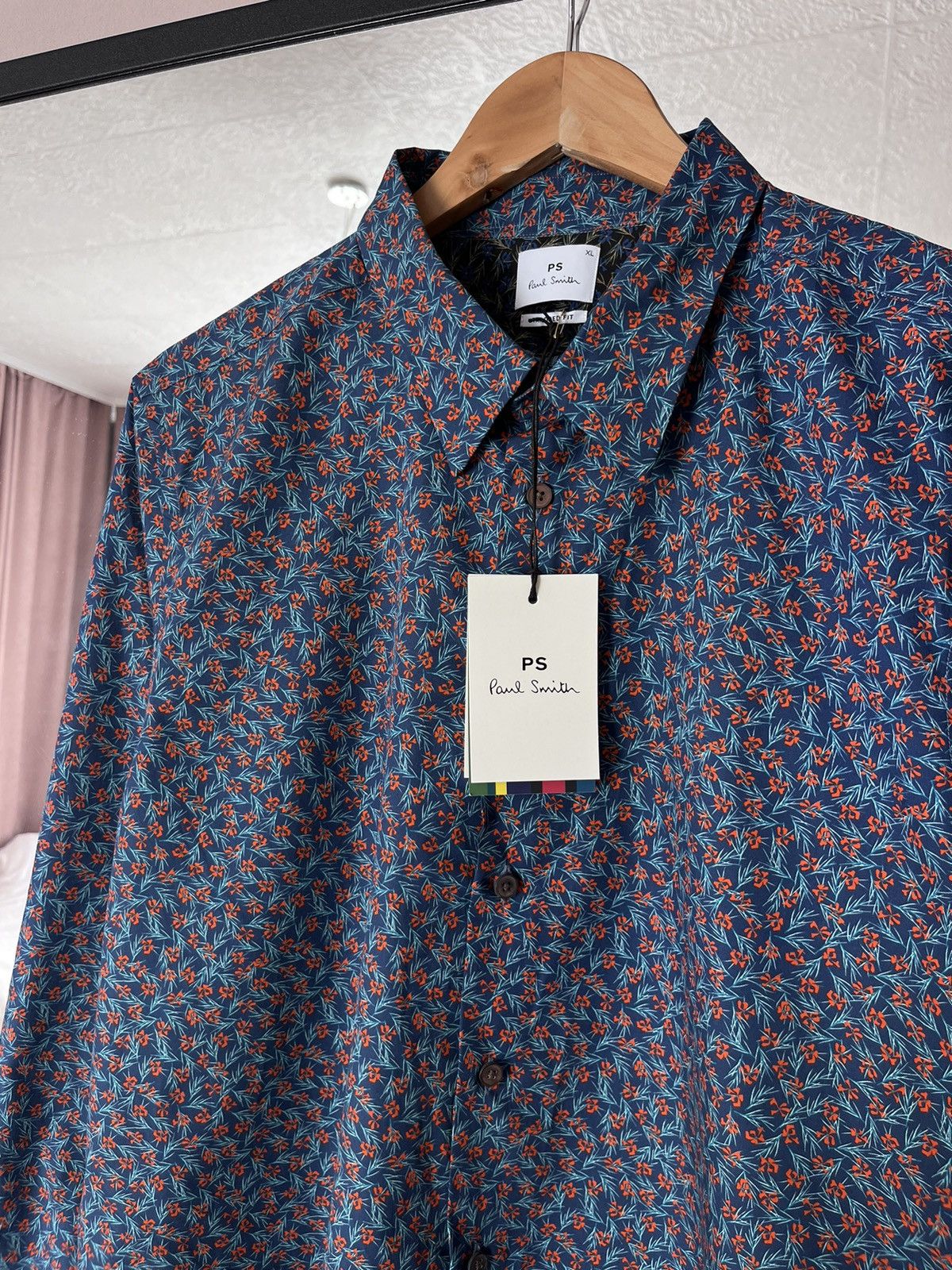 Paul Smith Paul Smith Long Sleeve Shirt Floral Motive Flowers Button Up Size US XL / EU 56 / 4 - 2 Thumbnail