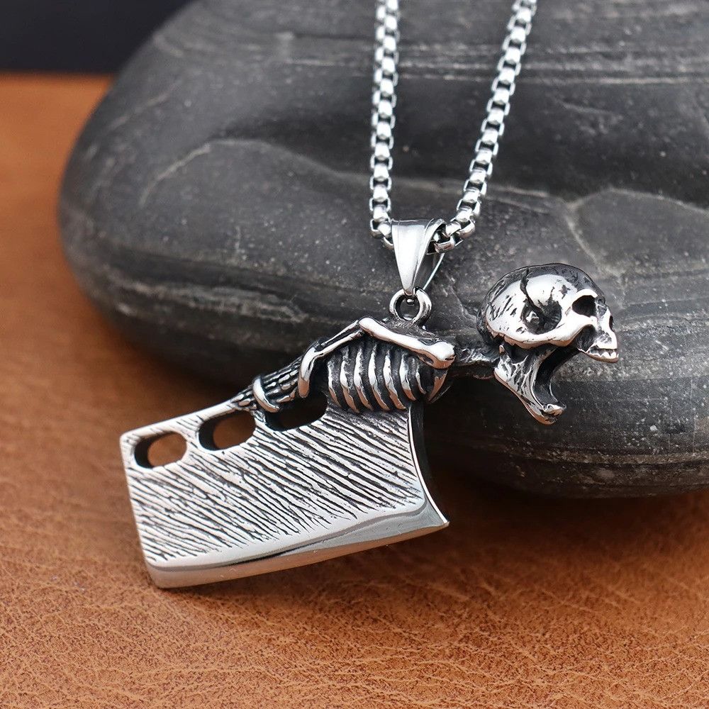 Jewelry Vintage Skull Knife Necklace Size ONE SIZE - 3 Thumbnail