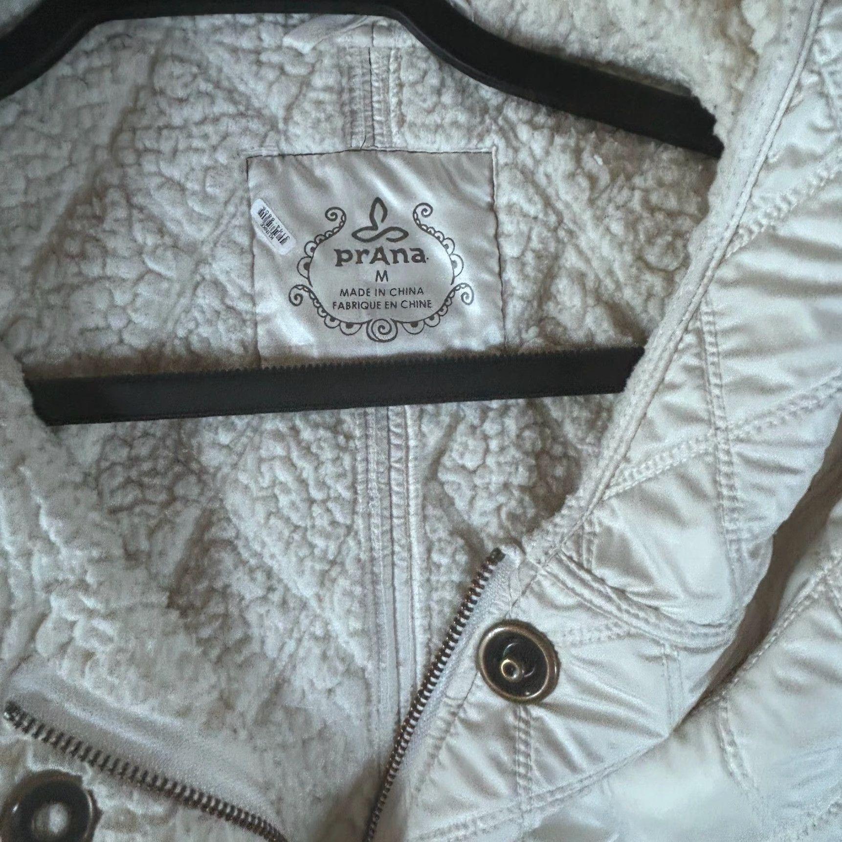 Prana Prana Womens M White Quilted Sherpa Lined Hooded Long Jacket Coat Size M / US 6-8 / IT 42-44 - 2 Thumbnail