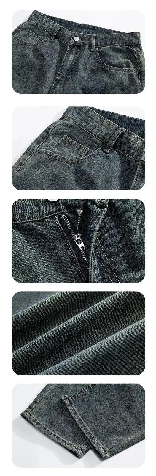 Japanese Brand Streetwear Casual Straight Mid Waist Jeans Pants Size US 32 / EU 48 - 6 Thumbnail