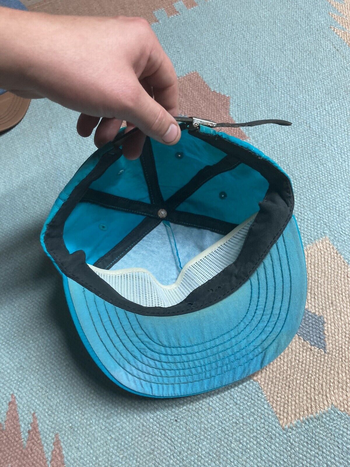 Vintage VTG strapback hat TD industrial coverings nylon lightweight Size ONE SIZE - 6 Thumbnail