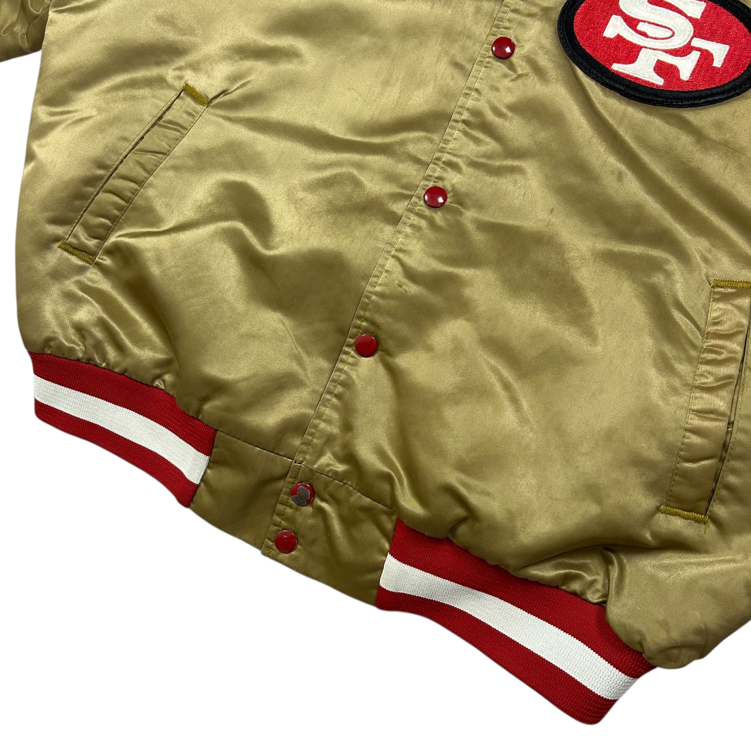 NFL VTG SAN FRANCISCO 49ERS CHALK LINE SATIN JACKET SPELL OUT Size US L / EU 52-54 / 3 - 6 Thumbnail