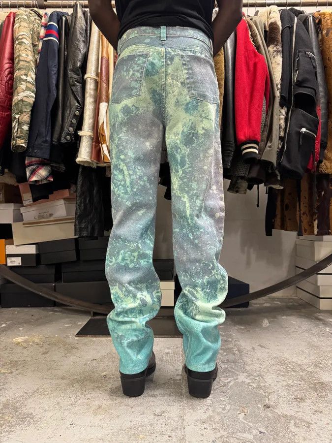 Designer × Roberto Cavalli × Vintage 1990s Roberto Cavalli Green Waves Pants Size US 39 - 4 Thumbnail