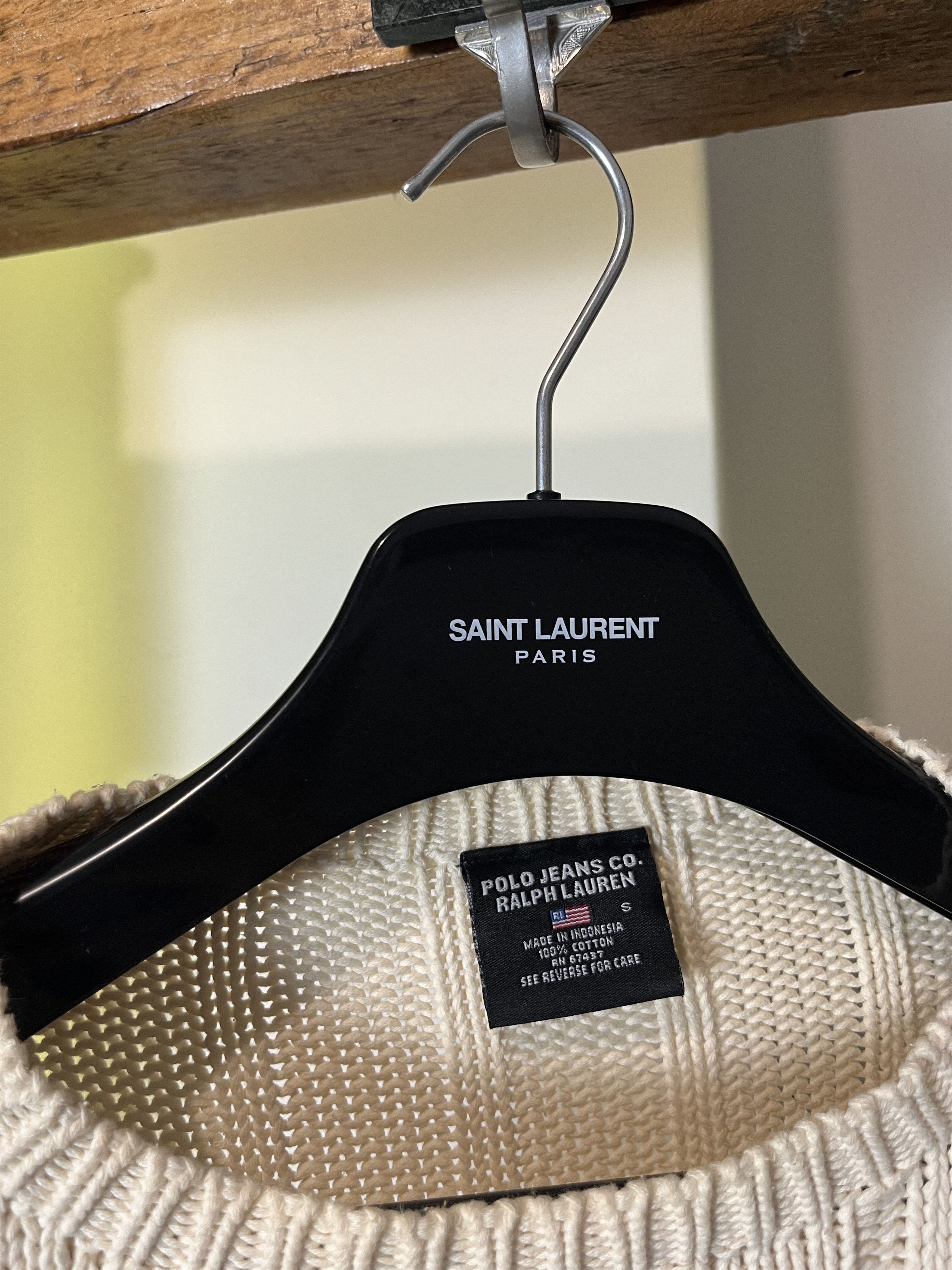 Lauren Ralph Lauren × Ralph Lauren × Vintage Vintage Polo Ralph Lauren USA Flag Beige Cable Knit Knitwear Size US S / EU 44-46 / 1 - 4 Thumbnail