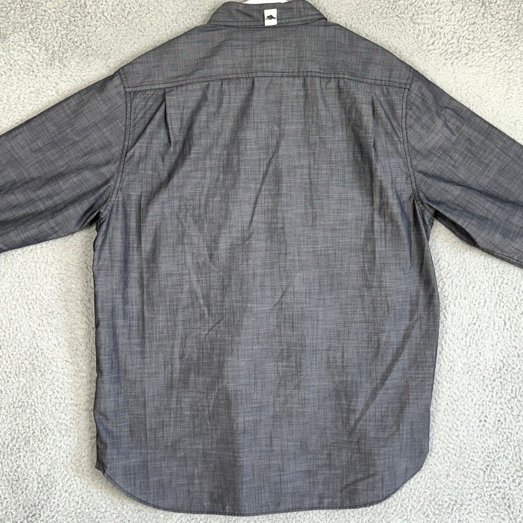 Roots Roots 73 Shirt Mens XL Charcoal Crosshatch Long Sleeve Button Up Pockets Shirt Size US XL / EU 56 / 4 - 3 Thumbnail