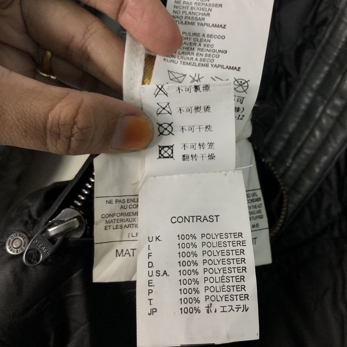 Diesel 📌Rich Black Biker Leather Jacket Diesel Bondage Design Size US XS / EU 42 / 0 - 24 Thumbnail