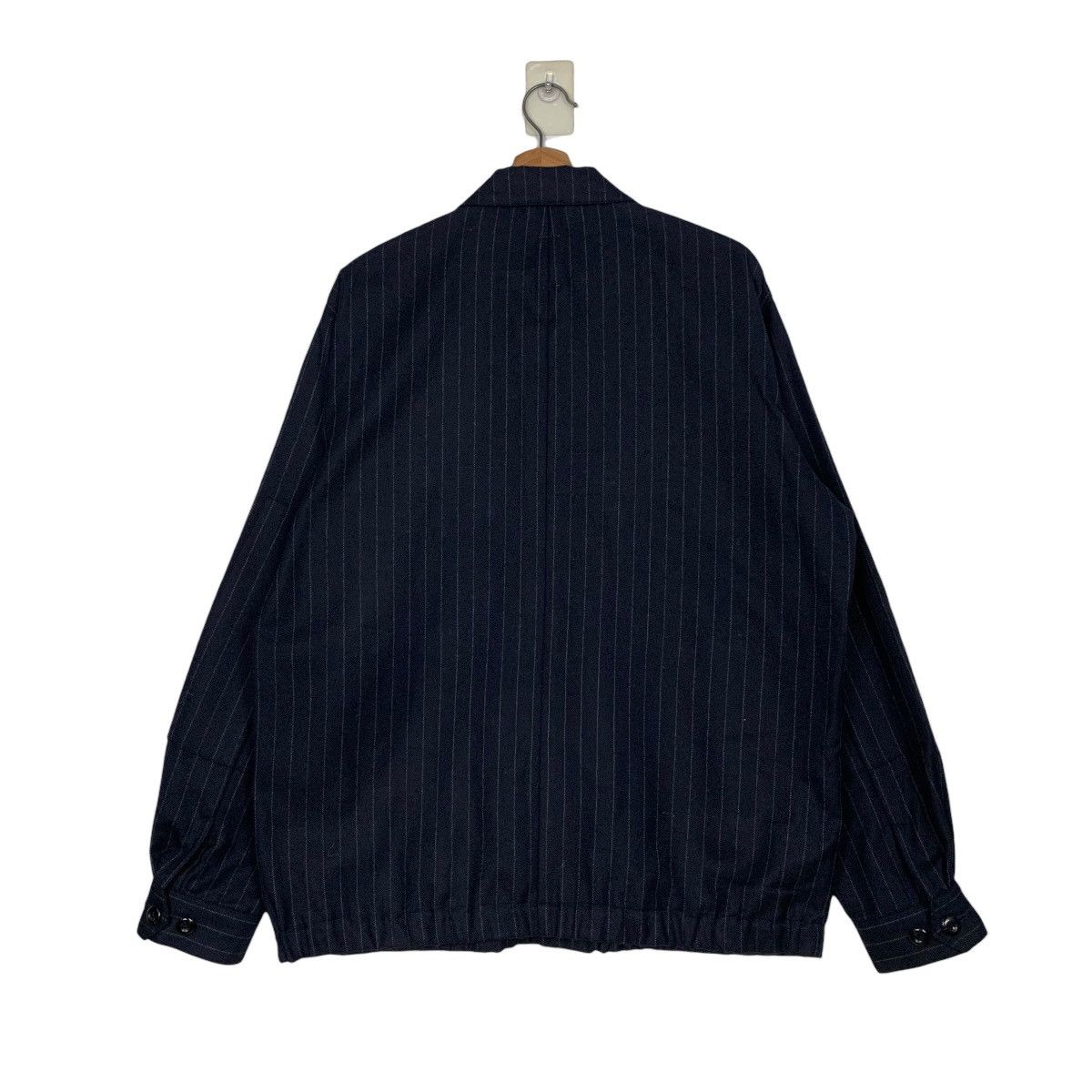 Japanese Brand BENINE Dark Blue Wool Pinstripe Jacket #2698-C121 Size US L / EU 52-54 / 3 - 7 Thumbnail