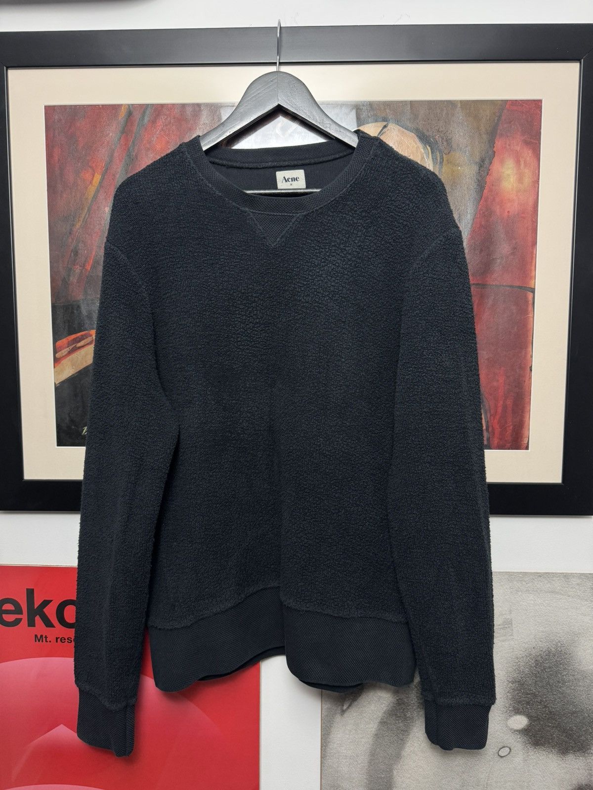 Acne Studios AW12 Acne Studios College Terry Black Crewneck Sweatshirt Size US M / EU 48-50 / 2 - 1 Thumbnail