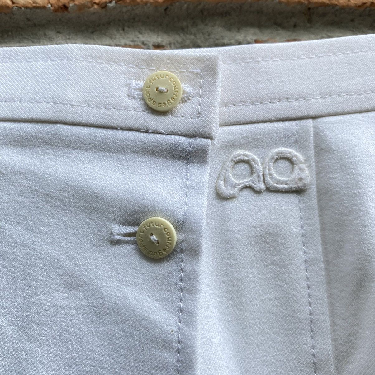 Courreges Courreges White Button-Front Mini Skirt Size 23" - 6 Thumbnail