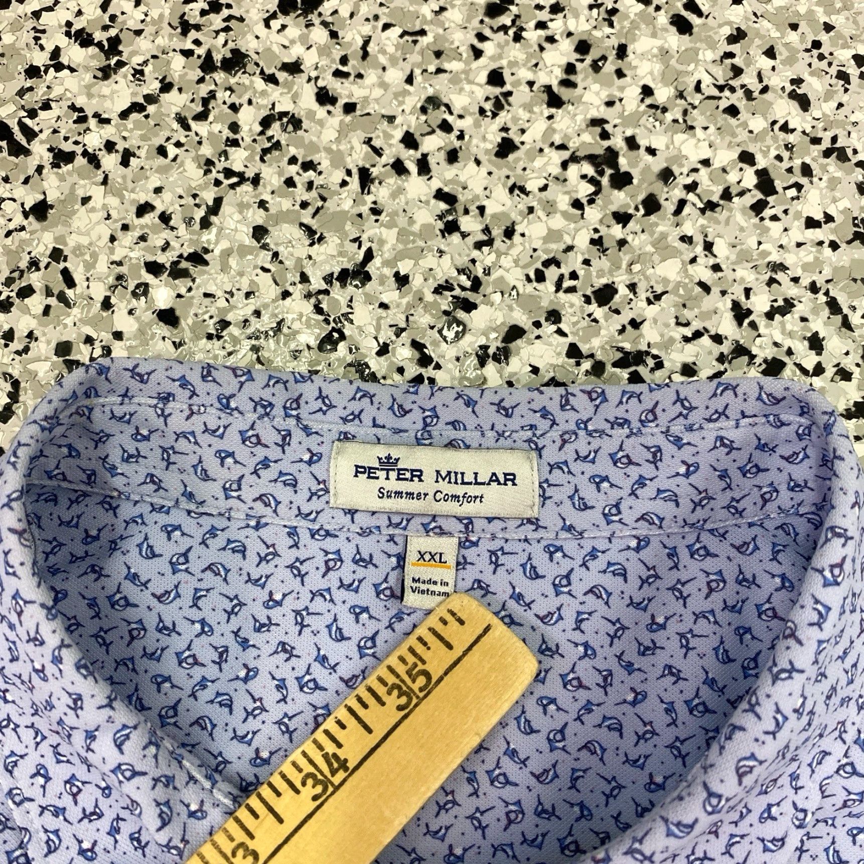 Peter Millar Peter Millar Summer Comfort Men's XXL All over Print Fish Performance Polo Shirt Size US XXL / EU 58 / 5 - 4 Thumbnail