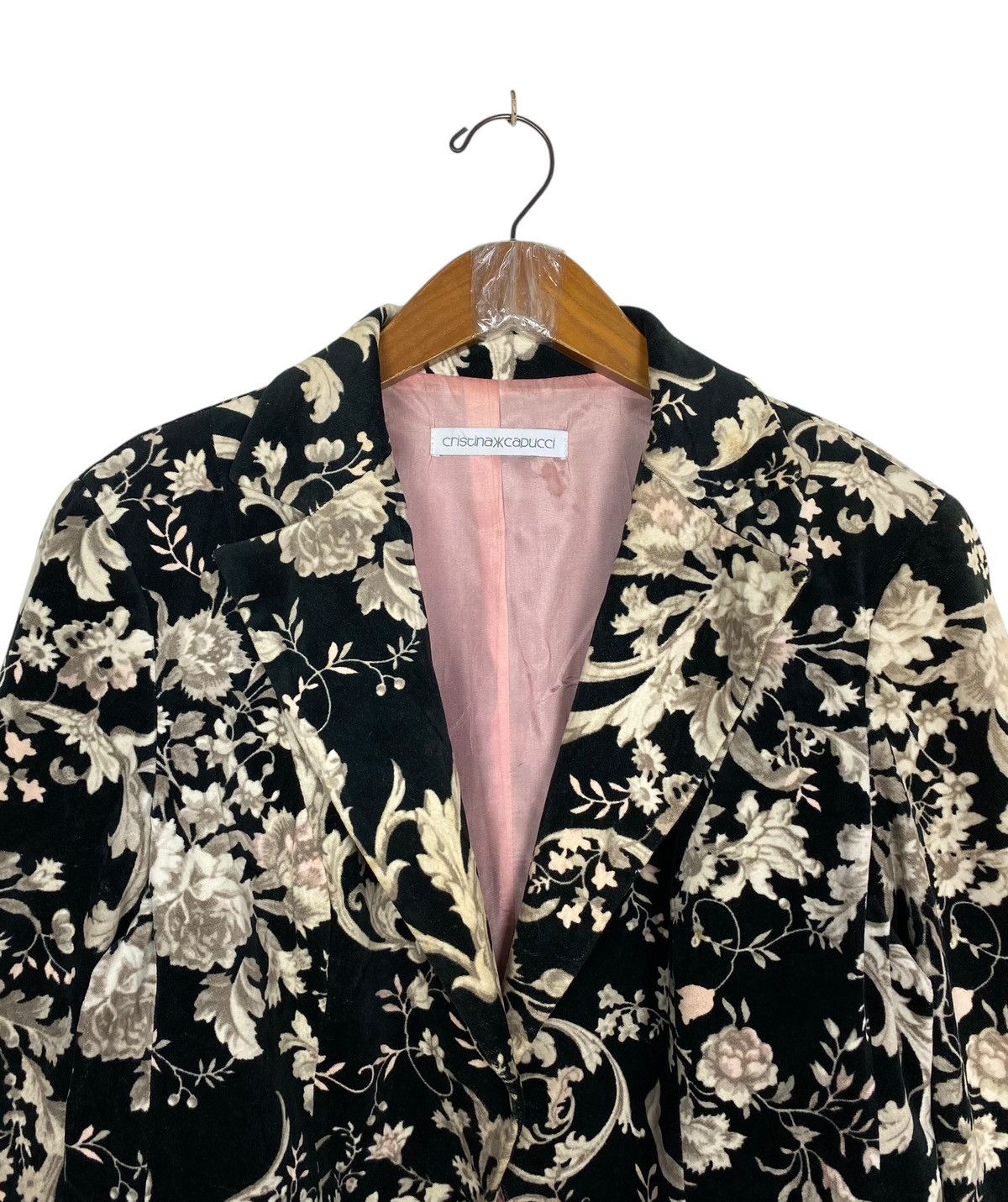 Other Rare‼️ Vintage Cristina Capucci Flower Velvet Coat Made Italy Size M / US 6-8 / IT 42-44 - 4 Thumbnail