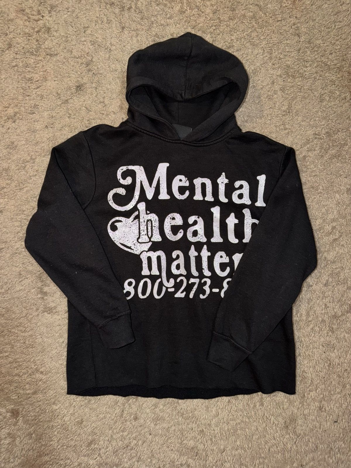 Other Euphoric 777 Mental Health Matters Cropped Hoodie ‘Black’ Size US M / EU 48-50 / 2 - 1 Thumbnail