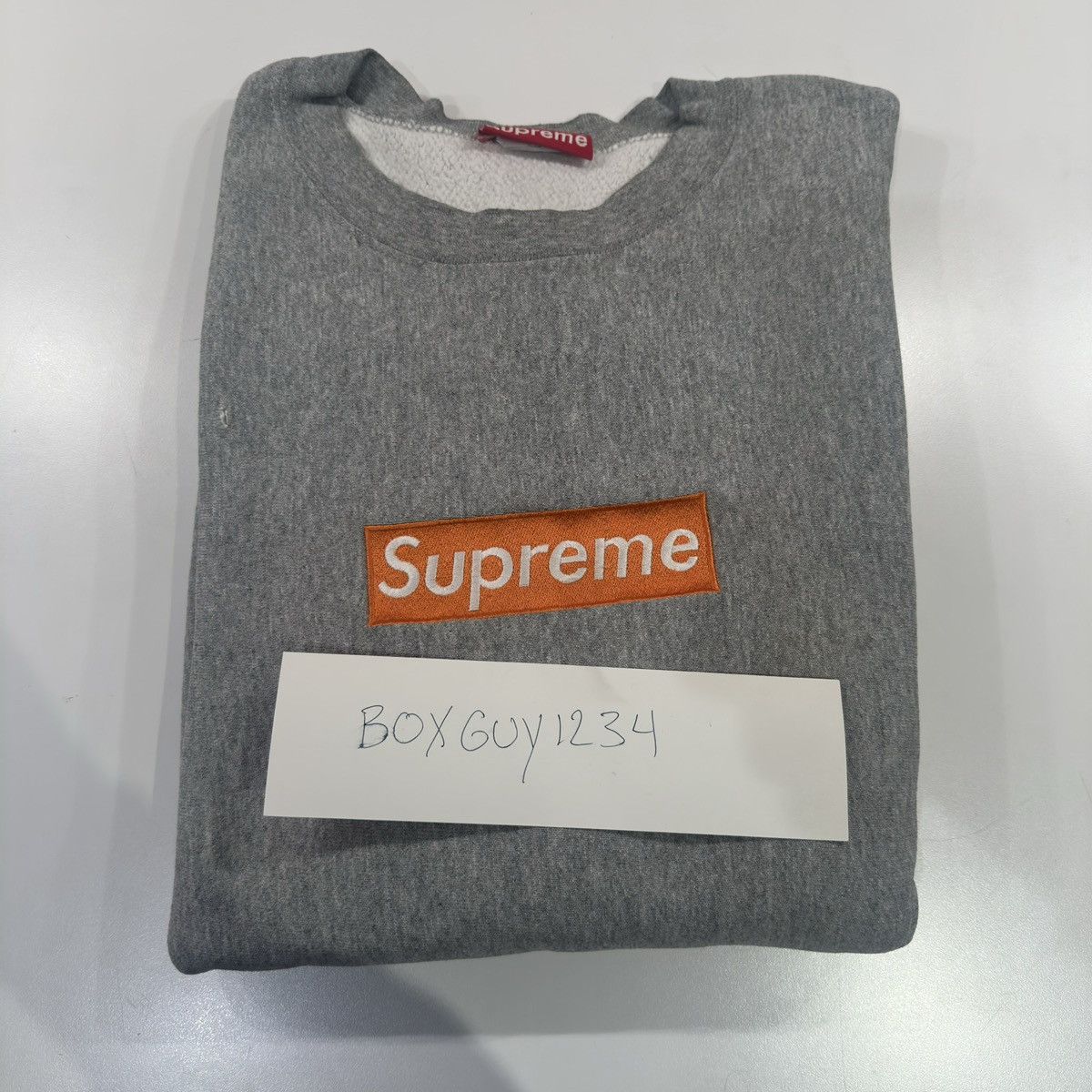 Supreme 1995 Safety Orange Box Logo Crewneck Size US XL / EU 56 / 4 - 7 Thumbnail