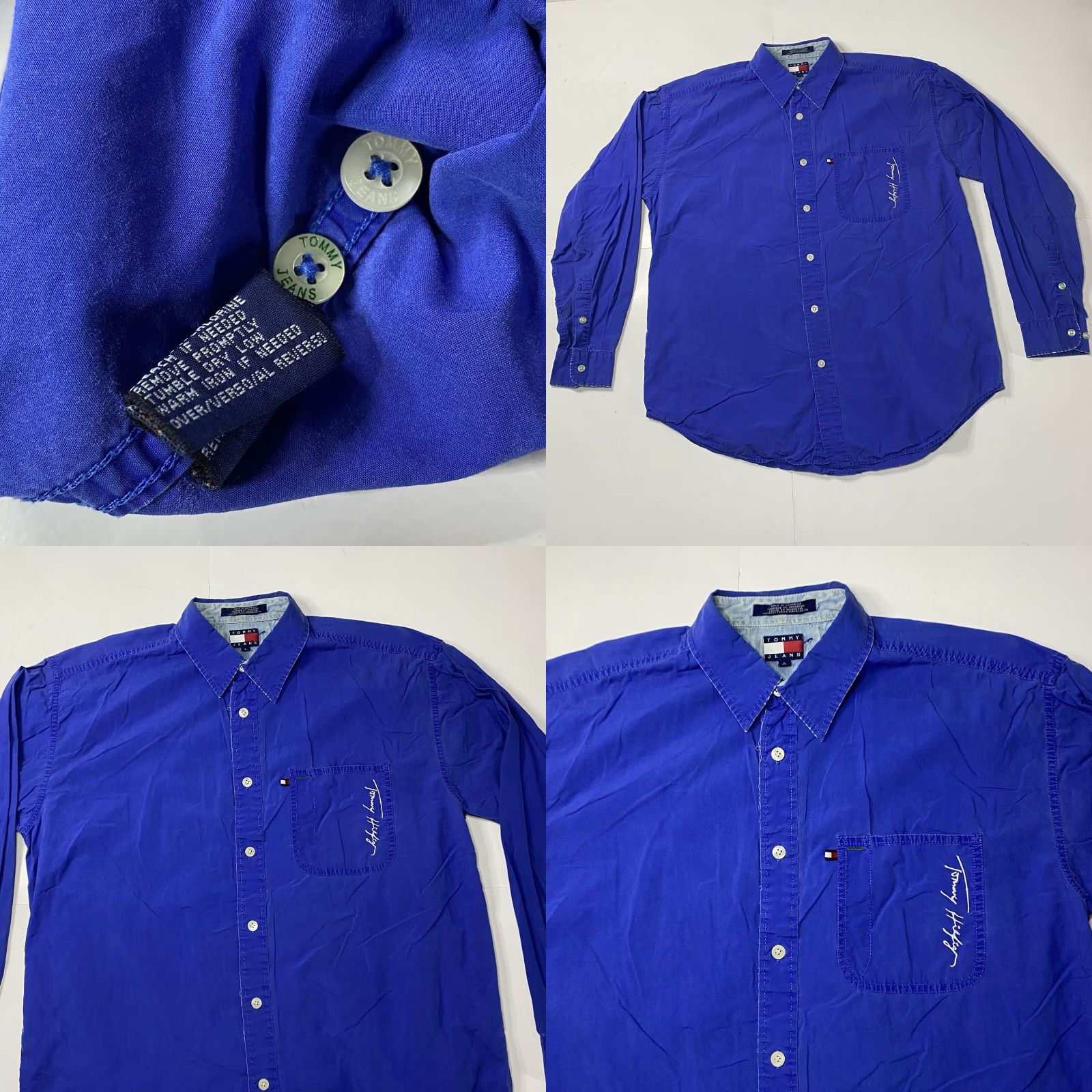Tommy Hilfiger VINTAGE Tommy Hilfiger Shirt L Blue Button-Up Long Sleeve Distressed Rare Embroidered 90s Sailing Gear Mens Casual Size US L / EU 52-54 / 3 - 10 Thumbnail