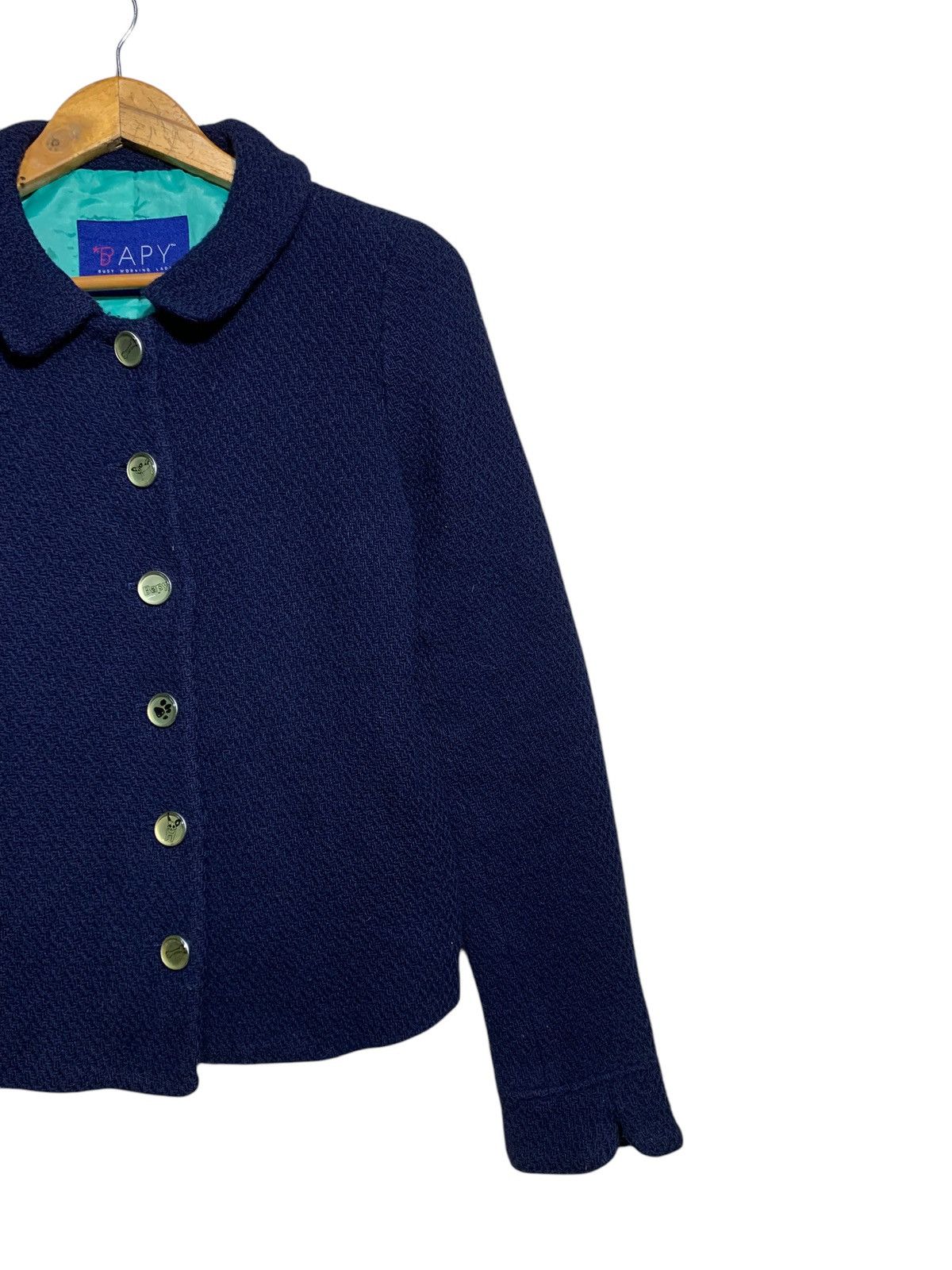 Bape 🔥BAPY TWEED JACKETS NAVY BLUE Size M / US 6-8 / IT 42-44 - 3 Thumbnail