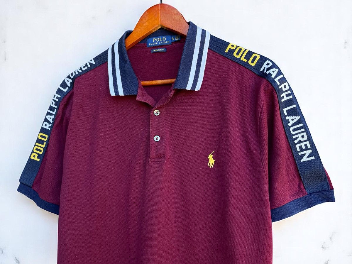 Ralph Lauren Sport Polo Ralph Lauren Cotton Custom Slim Fit Polo Shirt Burgundy Size US XL / EU 56 / 4 - 2 Thumbnail