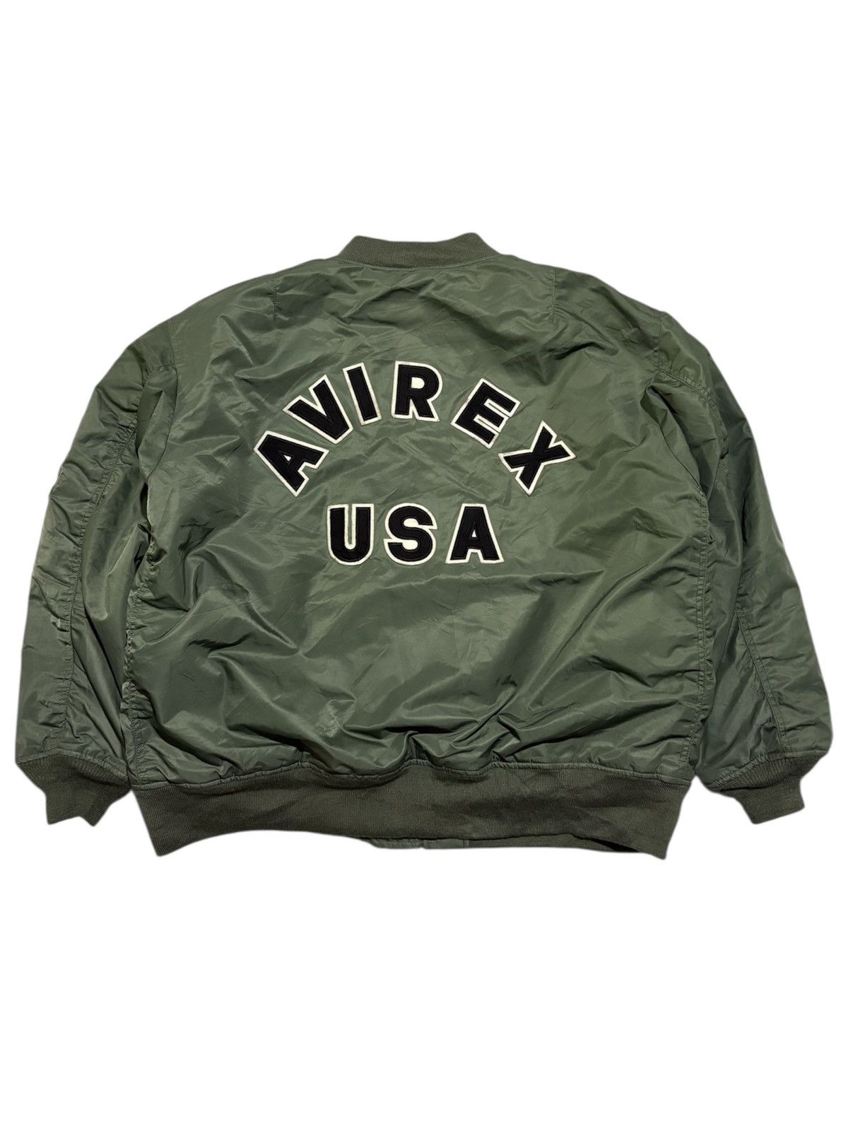 Avirex Vintage Avirex AVIREX USA script Bomber Jacket Army green Size US XXL / EU 58 / 5 - 1 Thumbnail