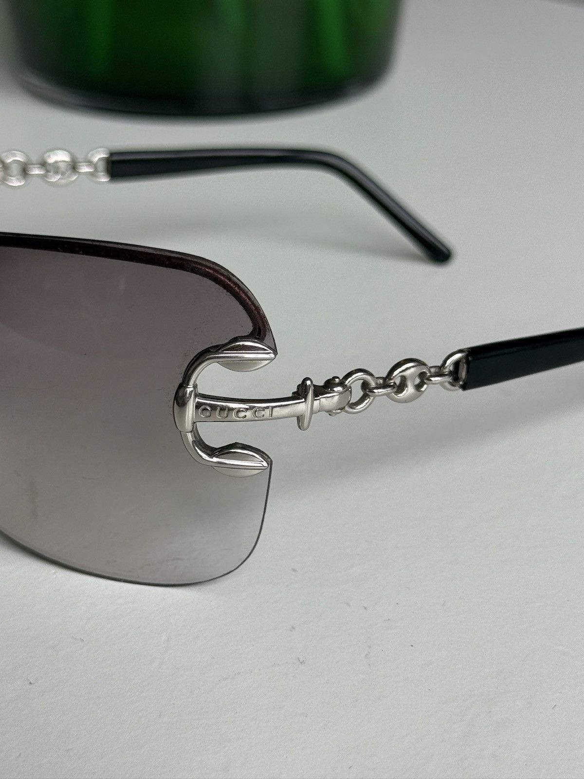Designer Vintage y2k Gucci shield sunglasses designer avantgarde opium Size ONE SIZE - 4 Thumbnail