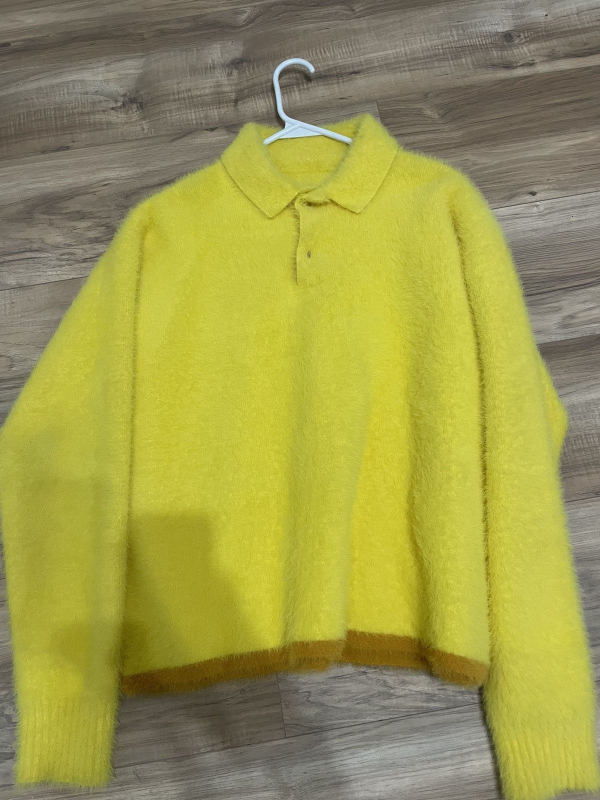 image of Jacquemus Le Raphia Polo in Yellow, Men's (Size Small)