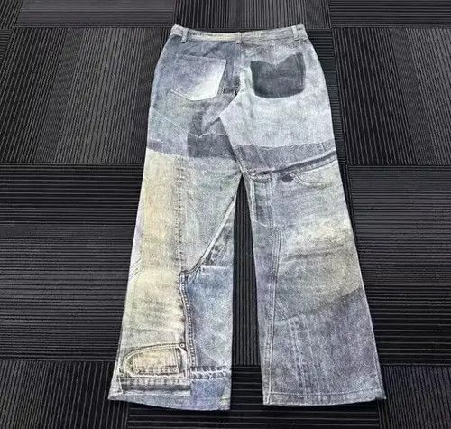 VIBE Digitally printed distressed washed denim trousers Size US 30 / EU 46 - 6 Thumbnail