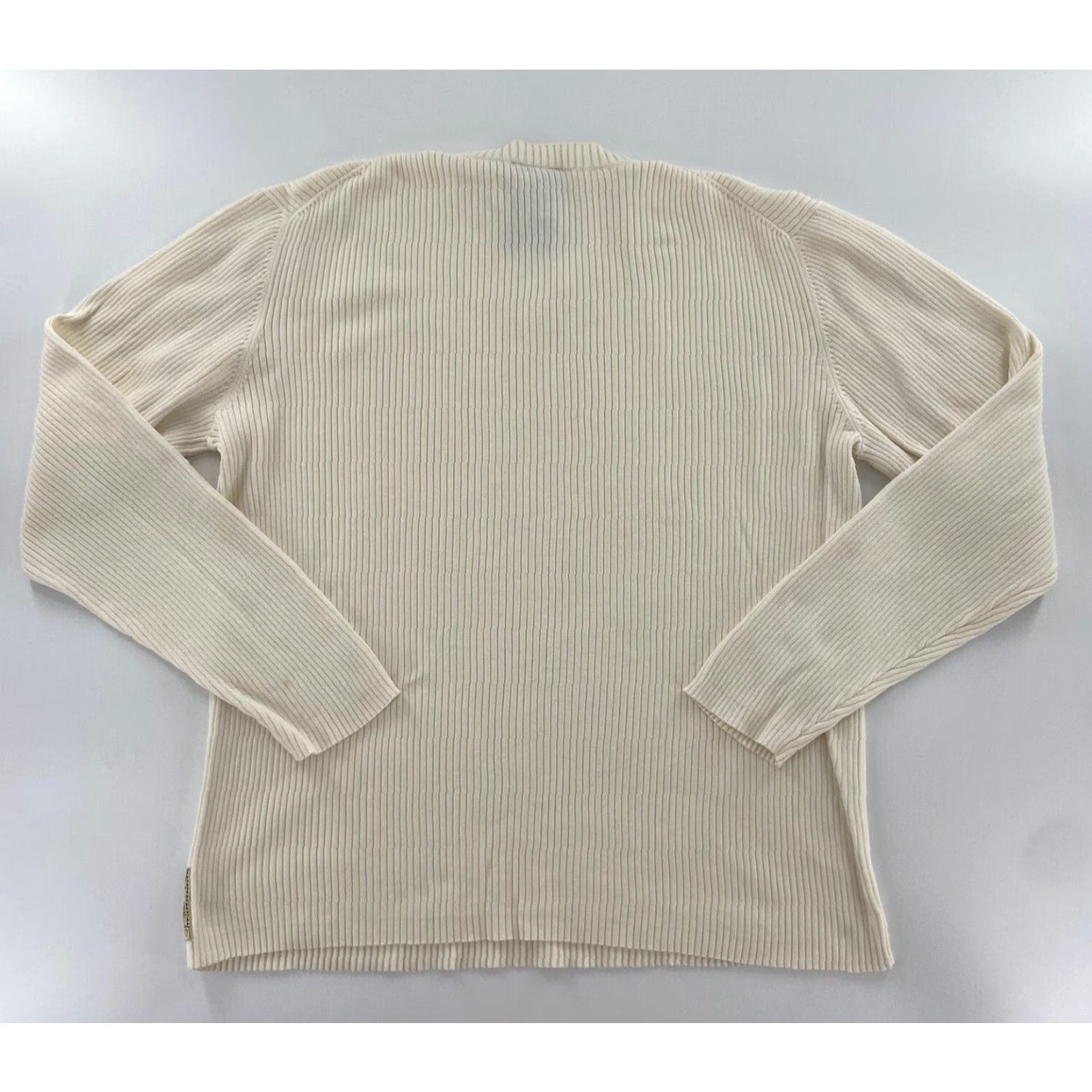Vintage VINTAGE Polo Jeans Co. Striped Sweater Adult Large White Long Sleeve V-Neck Pullover Mens Size US L / EU 52-54 / 3 - 2 Thumbnail