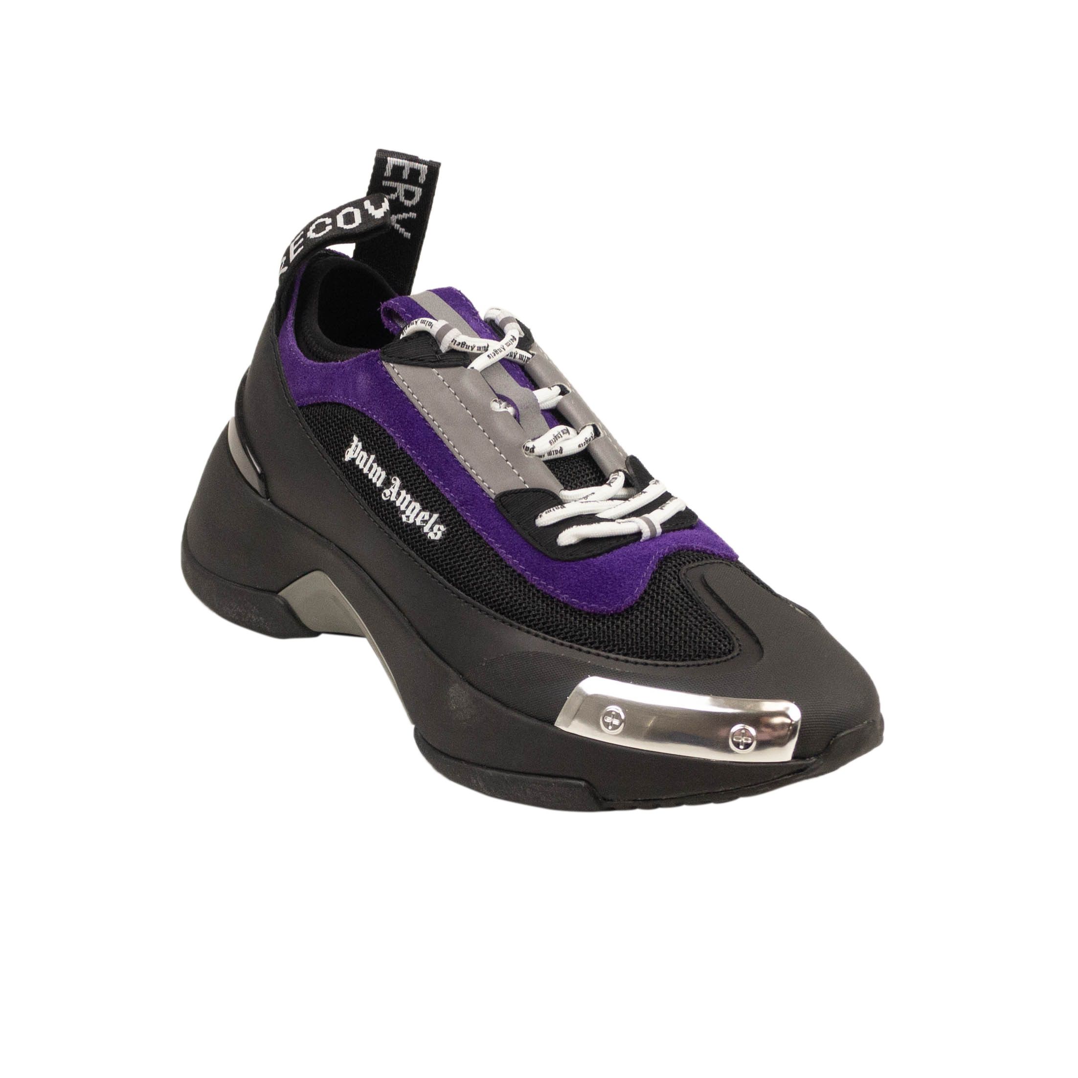 image of Palm Angels Black & Purple Recovery Sneakers Size 7/40, Men's