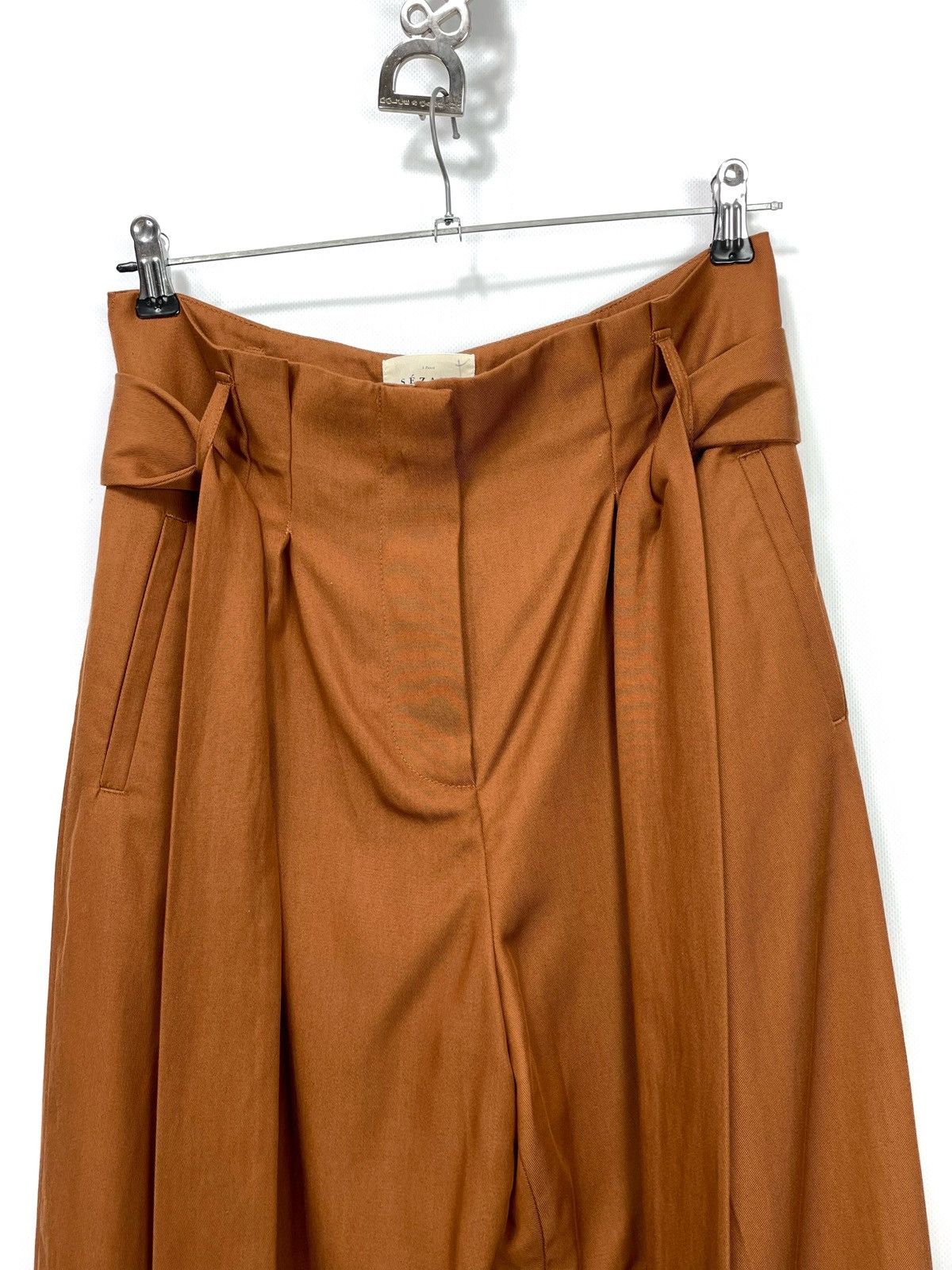 Sezane SÉZANE Pierre Wide Leg Trousers – Hazelnut – Size FR 36 Size 26" / US 2 / IT 38 - 3 Thumbnail