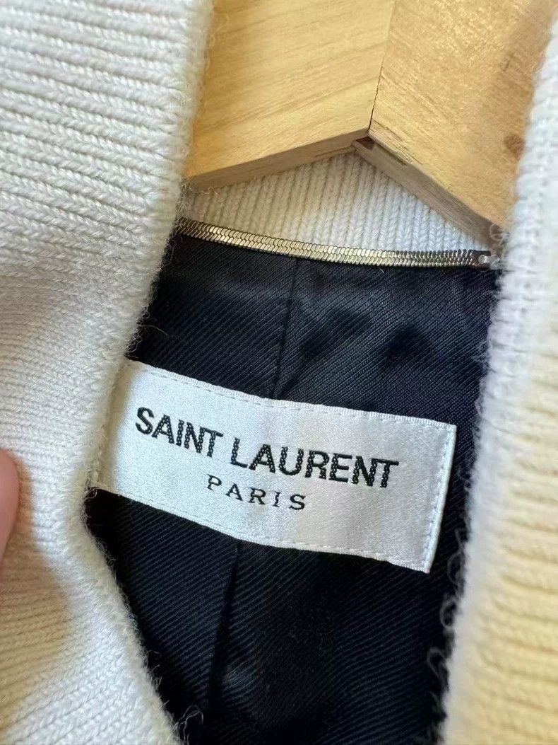 Saint Laurent Paris Saint Laurent Paris White Varsity Jacket- Size US XL / EU 56 / 4 - 3 Thumbnail