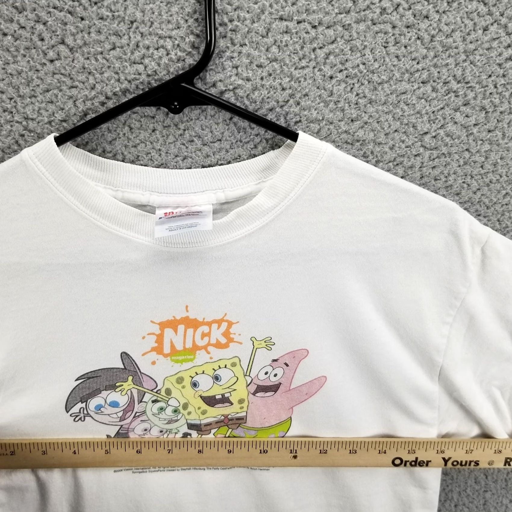 Nickelodeon Nickelodeon SpongeBob SquarePants Shirt Small White Adult Small T-Shirt Cartoon TV Mens 2006 Size US S / EU 44-46 / 1 - 6 Thumbnail
