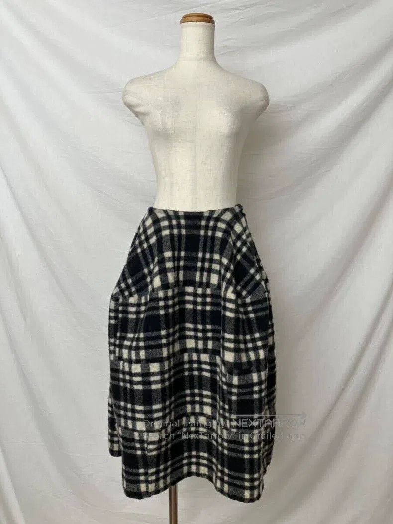 Comme Des Garcons size XS Black Plaid Skirt