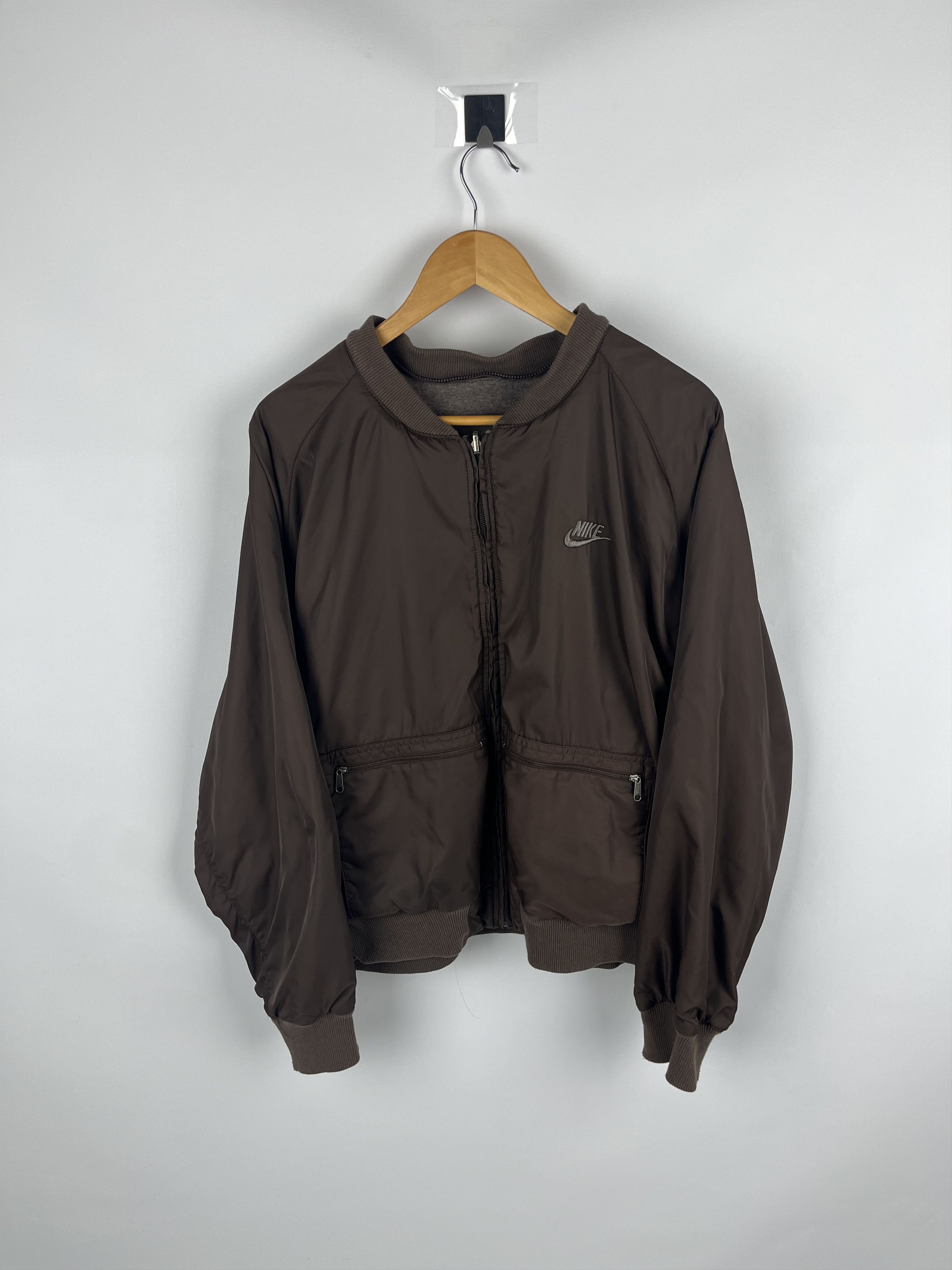 Nike Nike Brown Vintage Bomber Jacket Y2K Grunge Hip Hop Size US L / EU 52-54 / 3 - 1 Thumbnail