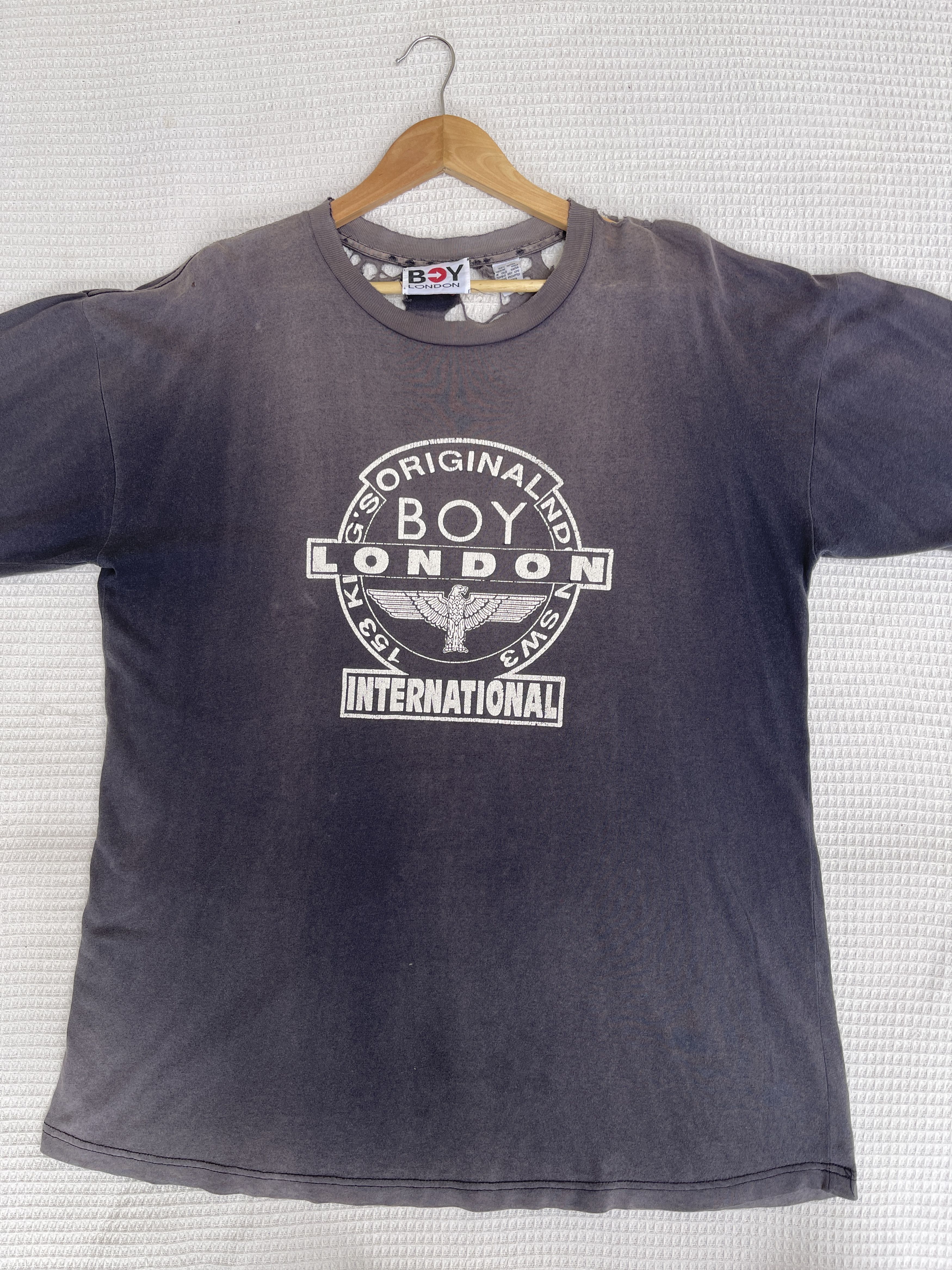 Boy London THRASHED FADED🔥Vtg90s Boy London ERD GRUNGE L.Sleeve Tee Size US L / EU 52-54 / 3 - 9 Thumbnail