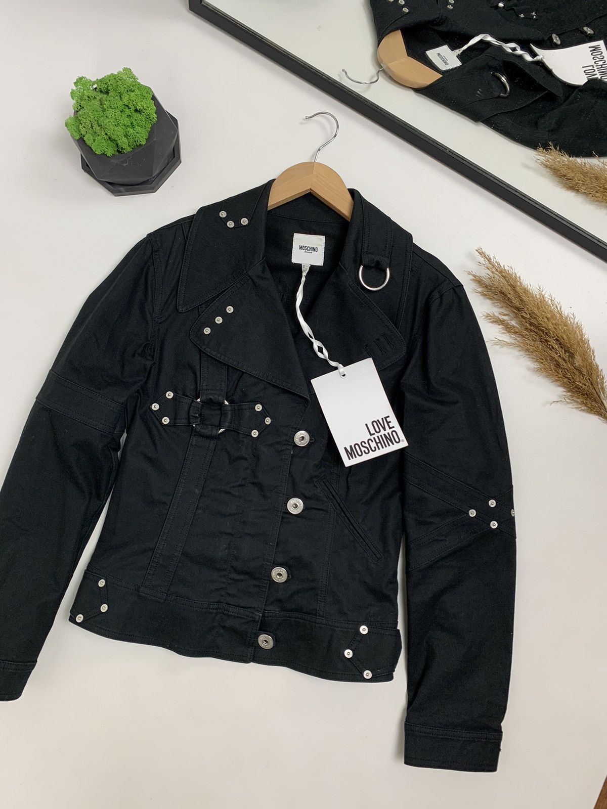 Designer × Moschino Rare New Moschino Donna Denim Metallic Jacket Size M / US 6-8 / IT 42-44 - 2 Thumbnail