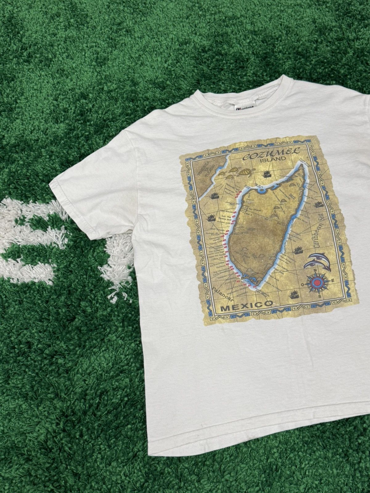 Vintage Vintage Cozumel Island Mexico Map Tee White Large Size US L / EU 52-54 / 3 - 2 Thumbnail
