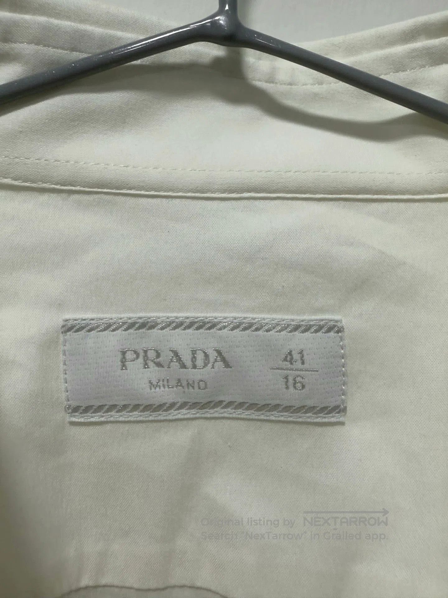 Prada Prada White Triangle Logo Shirt 42. Size US XS / EU 42 / 0 - 4 Thumbnail