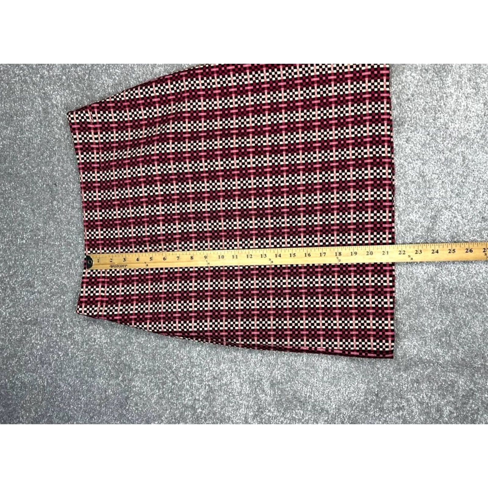 Ann Taylor Ann Taylor Pencil Skirt Womens 6 Multicolor Straight Check Stretch Back Zip New Size 28" / US 6 / IT 42 - 2 Thumbnail