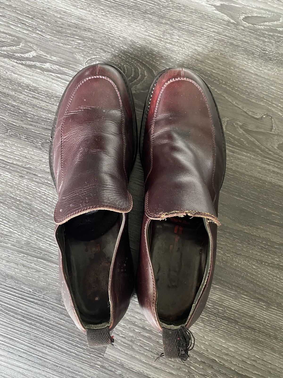 image of Miu Miu x Prada 90's Mens Slip On Shoes in Burgandy (Size 10)