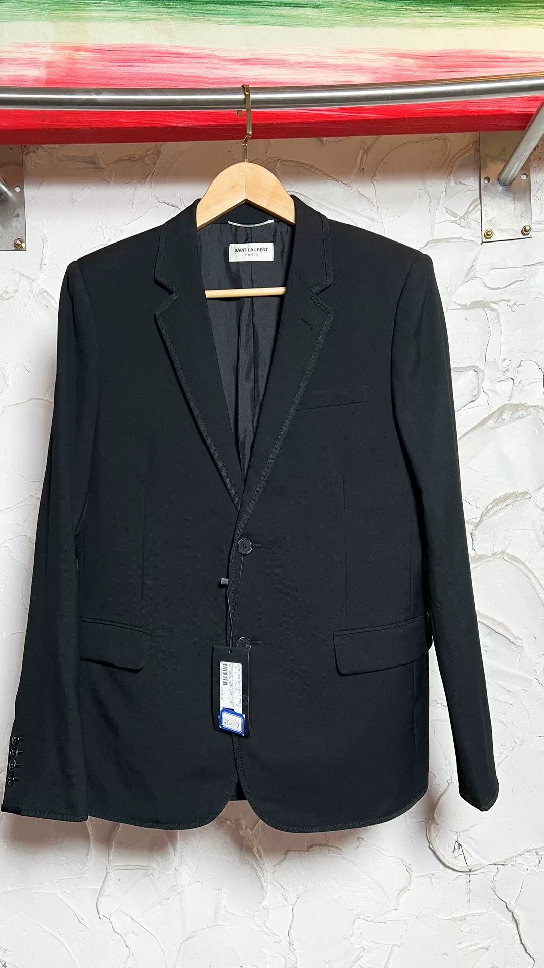 Saint Laurent Paris Saint Laurent Men's Black Blazer Size US M / EU 48-50 / 2 - 1 Thumbnail