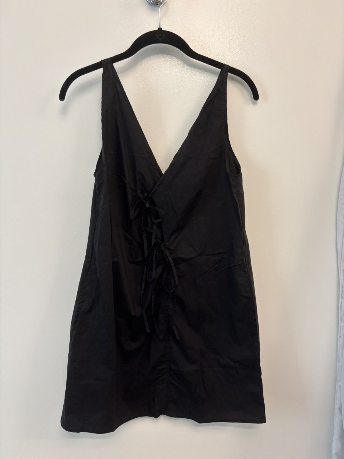 Deiji Studios Black V Neck Tie Front Dress *NEW W/ TAGS* Size XXS / US 00 / IT 34 - 1 Thumbnail