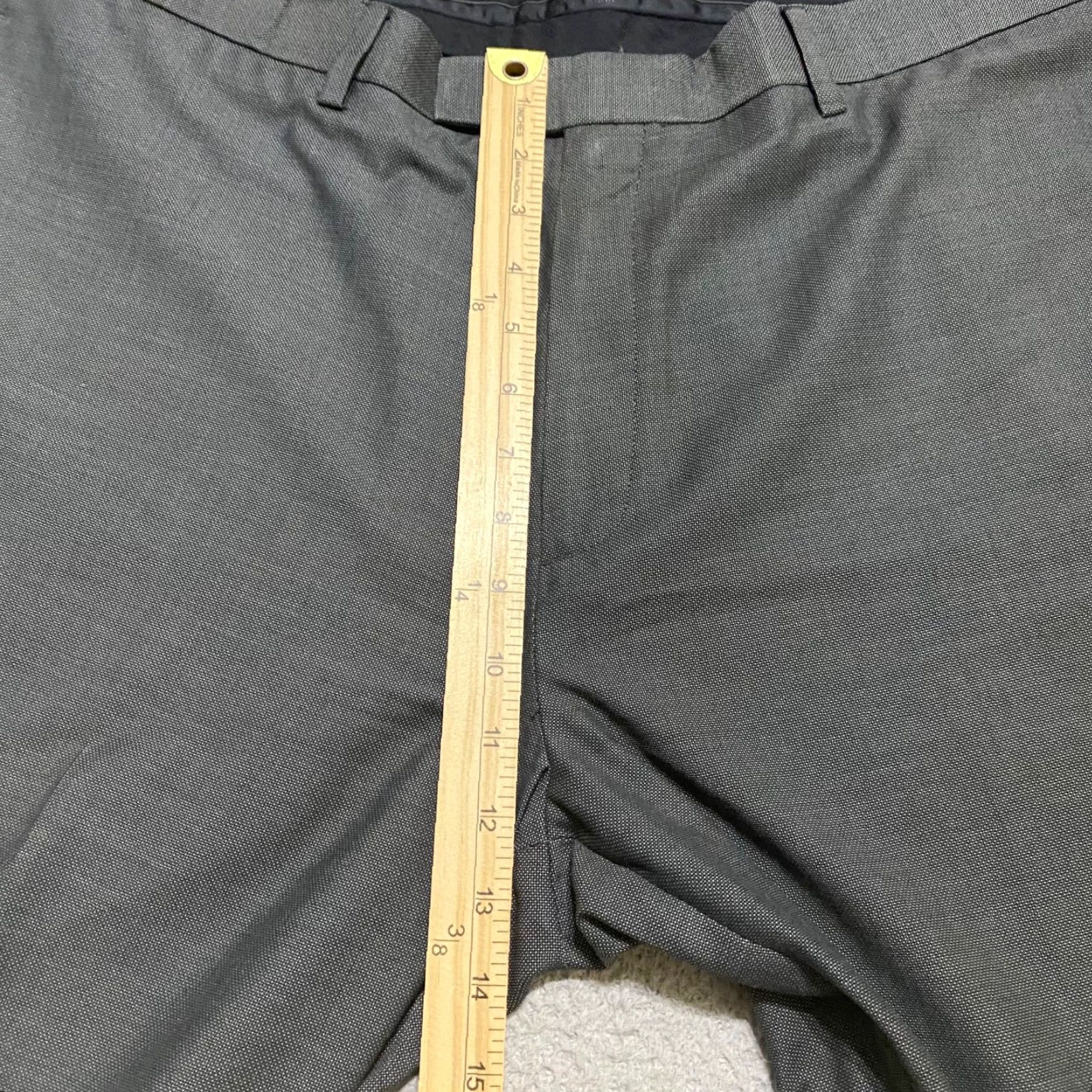Calvin Klein Calvin Klein Dress Pants Mens 38x32 Gray Flat Front Straight Business Trousers Size US 38 / EU 54 - 6 Thumbnail