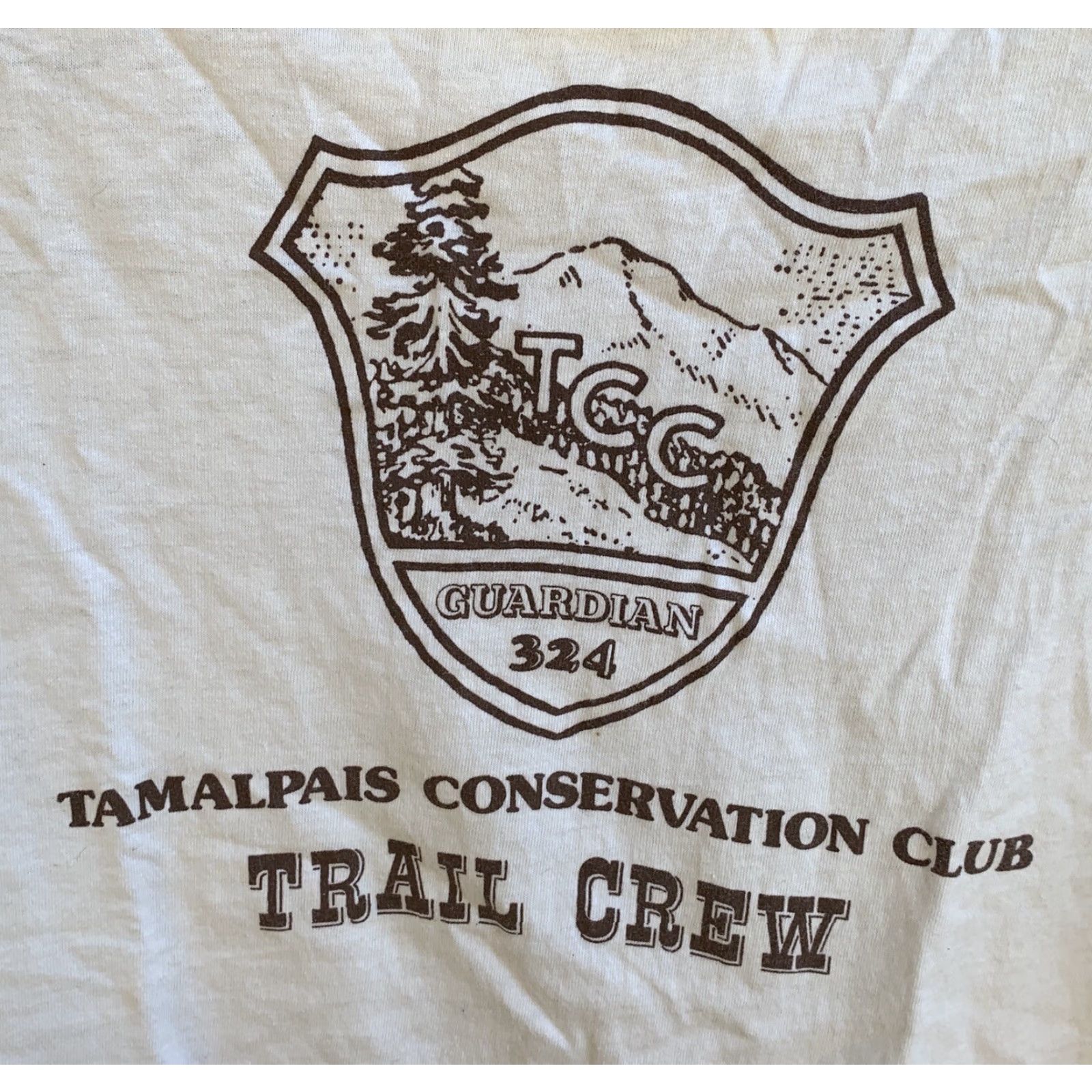 Hanes VINTAGE Hanes TCC Guardian 324 Tamalpais Conservation Club Trail Crew T Shirt XL Men Ivory 1980s Graphic Tee Size US XL / EU 56 / 4 - 2 Thumbnail